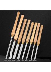 Woodworking Lathe Chisel High Speed ​​Steel Deflection Spindle Round Nose Gouge Wood Turning Tools With HSS Blade Solid Wood Handles