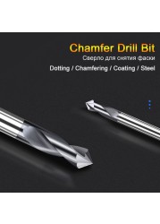 Spot Drill 60 90 120 Degree 0.5-20mm Chamfer Mill Stub Starting Site Center Bit CNC Router Bits Milling Cutter Carbide End Mill