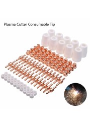 100pcs Plasma Cutter Electrode And Nozzle Kit Consumable Accessories For PT31 CUT 40 50 Plasma Cutter Welding Tools