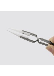 Stainless Steel Ceramic Tweezers, Magnetic Acid Resistant Tweezers, Precision Clamp, Contrasting Conical Elbow, Direct Connection