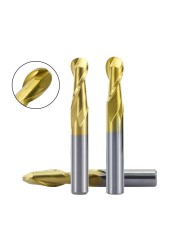 XCAN Ball Nose End Mill 1pc 4/6mm Shank 2 Flute Spiral End Milling Cutter Tungsten Carbide CNC Router Bits Engraving Bits