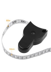 Self-tightening Tape Measure Centimeter Inch For Body Waist Keep Fit Measuring Tools 150cm/60inch Automatic Telescopic Circle Ruler