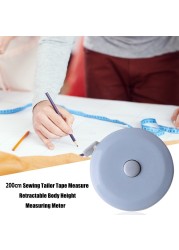 2 Meters Body Measuring Tape Sewing Metric Tape Ruler Automatic Telescopic Metric Rope Measuring Film Accessories