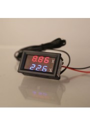 12V/24V LED Display Car Voltage and Water Temperature Gauge Voltmeter Thermometer