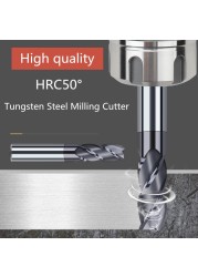 ZGT 1pc Tungsten Steel Milling Cutter HRC50 4 Flute Alloy Carbide End Mill Cnc Tools 2mm 3mm 4mm 6mm Metal Cutter Wood Endmill