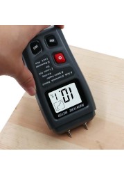 EMT01 Digital Wood Moisture Meter 2 Pins 0-99.9% Wood Moisture Tester Wood Moisture Detector With Large LCD Display