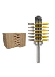 XCAN-Adjustable Finger Joint Bits 8mm, 1/2, Reversible Rod, Finger Joint, Glue Router, Cone Bits Tongue Wood Router Bit