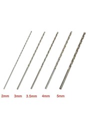 5pcs Extra Long HSS High Speed ​​Steel Drill Bit Set 2mm/3mm,3.5mm,4mm,5mm Bit Straight Shank Drill Bits for Electric Drills