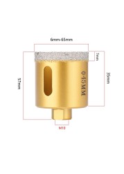 M10 Thread Vacuum Brazed Dry Diamond Drill Core Bits Ceramic Hole Saw Granite Marble Porcelain Brick Drill Bit Tools 1pc