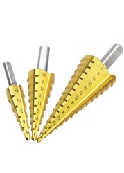 3-12mm 4-12mm 4-20mm Step Cone Drill Bit Hole Cutter Preferred Tool Hex Shank Step Drills Shank Coated Metal Drill Bit for Metal Wood