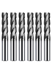 Endmill Cutting HRC50 4 Flute 4mm 5mm 6mm 8mm 12mm Metal Alloy Carbide Milling Tungsten Steel Milling Cutter End Mill Tools