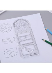 Multifunctional Geometric Ruler Geometric Drawing Template Rotate Measuring Tool for School Office линееека Templates