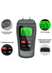 New MT-18 Gray 0-99.9% Two Pins Digital Moisture Meter Wood Paper Moisture Tester Wall Hygrometer Timber Moisture Detector