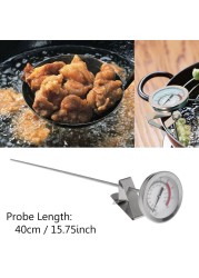 Oil Fryer Frying Pan Fries Fried Chicken Wings BBQ Grill thermometer 40cm Long Lasting'