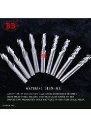 BB End Mills High Precision HSS Metal Cutter Co8 Cobalt D1-32mm 2 3 4 Flutes Teeth Aluminum Milling Tool Key Seats Router Bit