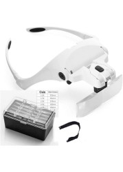 LED Magnifying Glass with Light , LED Magnifying Glass with 5 Adjustable Lenses 1.0x 1.5X 2.0X 2.5X 3.5X