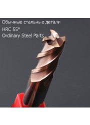 قاطعة المطحنة سبيكة طلاء التنغستن الصلب أداة Maching Hrc55 Endmill قاطعة المطحنة عدة طحن آلة أدوات نك راوتر بت