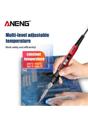 ANENG SL102 Electric Soldering Iron US/EU Plug Adjustable Temperature 220V Digital Display Portable Electric Soldering Tool