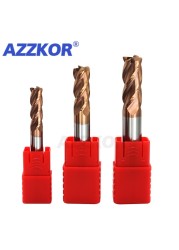 Milling Cutter Alloy Coating Tungsten Steel CNC Tool Maching Hrc55 Endmill azkor Top Milling Cutter Kit Milling Machine Tools