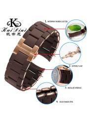 سيليكون المطاط الصلب Watchband في المطاط ل AR5890 AR5889 AR5858 AR5920 AR5868 AR8023 رجل 23 مللي متر امرأة 20 مللي متر حزام (استيك) ساعة سوار