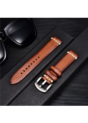 جودة عالية اليدوية جلد البقر حزام ساعة اليد خمر الرجعية حزام (استيك) ساعة أساور Wristwatchbands الأشرطة 18 مللي متر 20 مللي متر 22 مللي متر 24 مللي متر