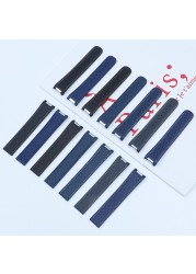 20mm Silicone Watch Rubber Band for Omega Watchband Seamaster 300 AT150 Aqua Terra Ultra Light 8900 Steel Buckle Watchband Bracelets