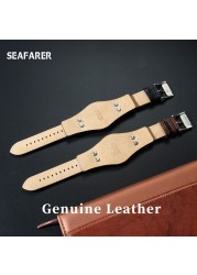 Genuine leather watch strap for Fossil CH2564 CH2565 CH2891CH3051 wristband 22mm black brown tray watchband with rivet pattern