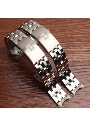 Watchbands Bracelet for 1853 PRC200 T17 T461 T055 T014 Men Fold Clasp Watchband Accessories Stainless Steel Watch Band Chain