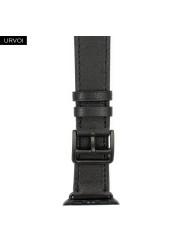 URVOI Leather Band for Apple Watch Series 7 6 SE 5 4 3 2 1 Round One for iwatch Straps Wrist Band Classic Design 41 45mm