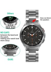 No Gaps Titanium Plating Strap For Samsung Galaxy Watch 4 Classic 46mm/44mm/40mm Wrist Band Curved End Metal Stainless Watchband