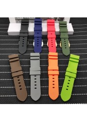 24mm 26mm Waterproof Silicone Rubber Watchband Replacement for Panerai Strap for Panerai Submersible Radiomir Sport Rubber Strap