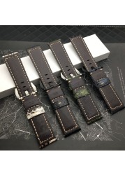 Top Quality 22mm 24mm Red White Black Green Blue Snake Real Calfskin Watchband for Panerai Strap Watch Band Pin Buckle Tool