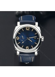 2022 BRAND NEW Pre-owned GMT Steel 41mm Blue Alligator Leather Strap Automatic Watch Men's Mechanical Reloj Hombre