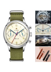 Pilot Watch Classic Men's Sapphire Glass 1963 Chronograph Mechanical Wristwatch Seagull Movement ST1901 Men's Watches SEAKOSS 38 40