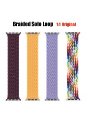 Strap for Apple Watch Band 45mm 41mm 44mm 40mm 42mm 38mm 1:1 Formal Nylon Braided Solo Loop Bracelet iWatch Series 3 4 5 SE 6 7