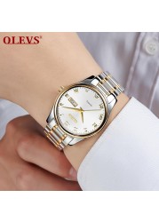 OLEVS Top Brand Classic Men's Quartz Watch Water Resistant Leather Strap Business Popular Casual Men's Watch Date Clock