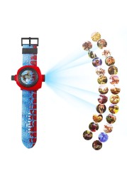 Spiderman Captain America Big Hero 6 Child 20 Modes 3D Projection Pattern Digital Watch Cartoons Boy Girl LED Electronic Watch