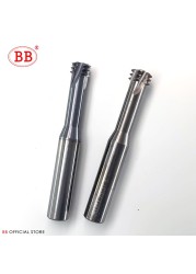 BB Thread Mill Coated Solid Carbide 3 Teeth Mini ISO UNC UNF Pitch CNC Internal Machining Cutter Tool M3 M4 M5 M6 M8 Tap