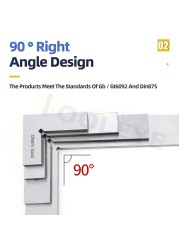 90 Degree Flat Edge Square Carpenter Square White Try Square Angle Square L-shaped Carpenter Ruler Marking Carpenter Scale