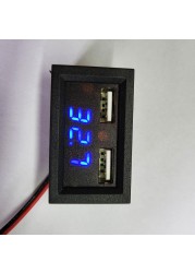 LED Display Amp Dual Volt Meter Voltage Measurement Monitor Dual USB Phone Charger Adapter Voltmeter Replacement