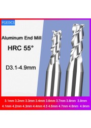 Tungsten Carbide Steel Milling Cutter 1.1 1.2 1.3 1.4 1.6 1.7 1.8 1.9 2.1 2.2 2.3 2.4 2.6 2.7 2.8 2.9 Decimal End Point CNC Mill