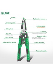 LAOA 9 in 1 Electrician Pliers Multifunction Needle Nose Pliers for Wire Stripping Cable Cutters Terminal Crimping Hand Tools