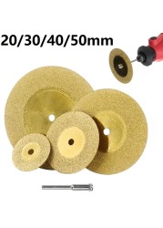 5pcs 20/30/40/50mm Diamond Cutting Discs + 1 Connecting Rod Dremel Accessories Abrasive Rotary Tool Metal Cutting