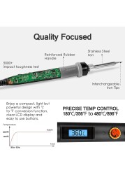 Soldering Iron Kit 80W LCD Digital Welding Gun With ON/OFF Switch LCD Digital Welding Soldering Electronics Pump Set Soldering Tool