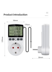 Timer Socket Thermostat Digital Temperature Controller Socket Outlet With Timer Switch Sensor Probe Heating Cooling 40% Off