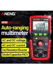 ANENG M107/M108 High Accuracy 4000 Counts Smart Digital Multimeter LCD Resistance NCV Portable DC AC Voltage Current Tester