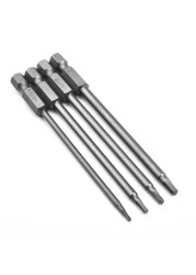 1/4pcs 100mm Hex Magnetic Screwdriver Bit Set Drill Bit Screwdriver Bit 1/4 Inch Hex Shank 1.5/2/2.5/3mm