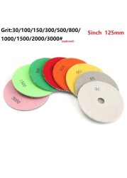 1pc diamond polishing pads kit 5 inch 125mm wet/dry for granite stone concrete marble polishing use grinding discs set