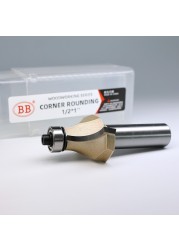 BB Corner Rounding Router Bit Concave Milling Cutter with Parallel Shank 1/2 1/4 Inch Woodworking Tool Round Edge Trimmer