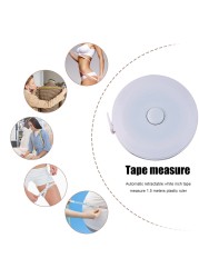 Soft Sewing Tailor Tape Measure Retractable Body Height Measuring Device White For Waist Circumference Sewing Tailor Roll Tape